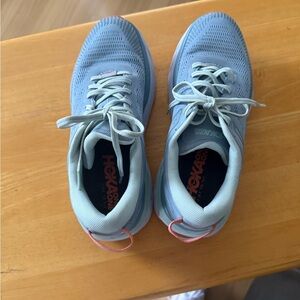 Hoka Women's Athletic Shoes in Sky Blue and Peach